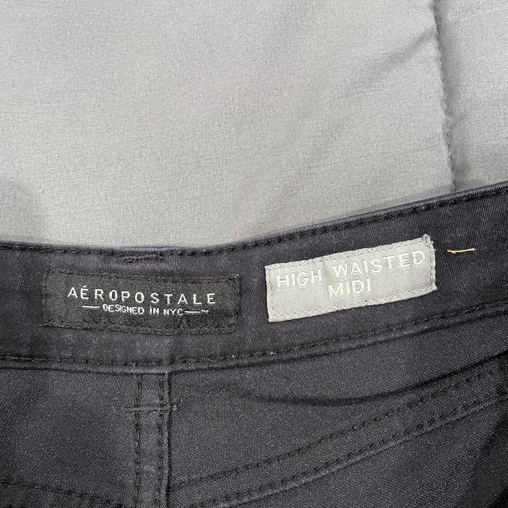 AERO Black High Waisted Shorts - Picture 2 of 3